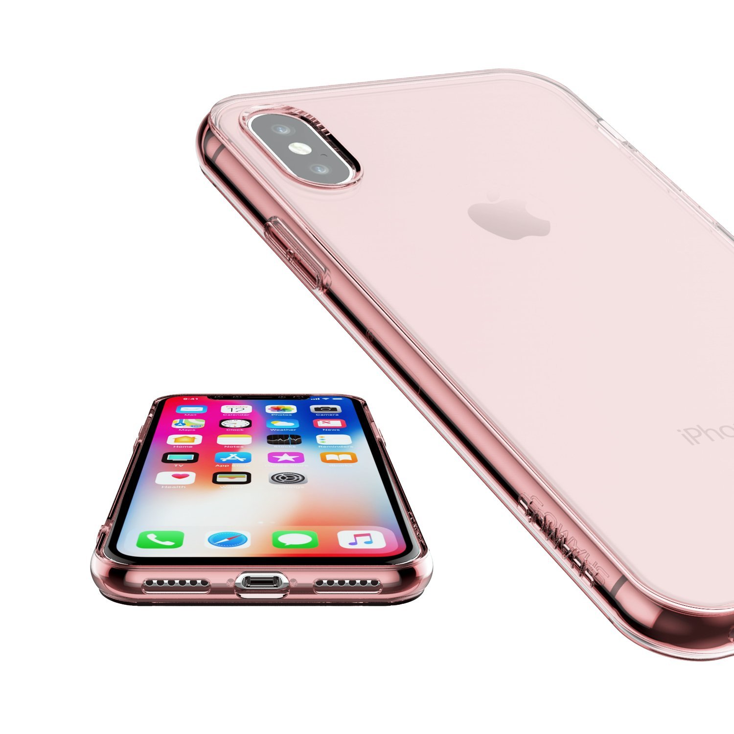 coque silicone iphone xs rose