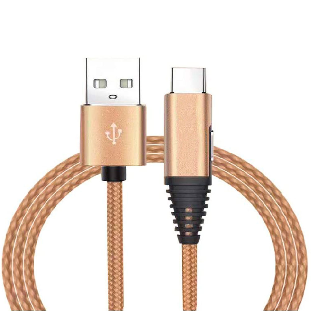 Câble USB type c avec embout renforcé gold